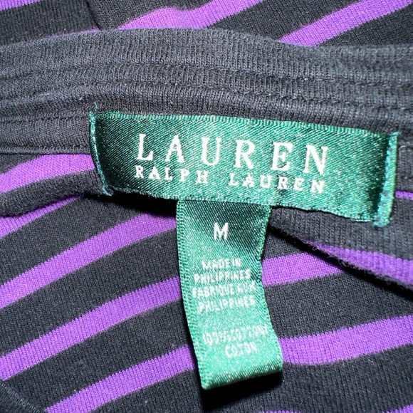 Ralph Lauren purple black striped button long sleeve shirt - Picture 2 of 3